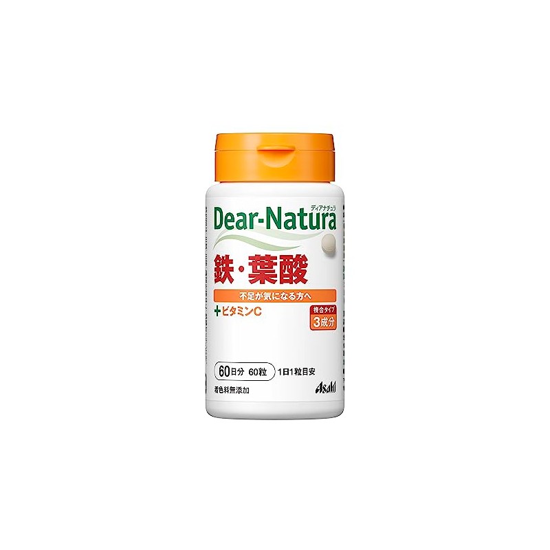 Dear Natura Iron, Folic Acid, 60 Tablets (60 Day Supply)