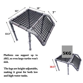 StellarOcean Extra Large Turtle Basking Platform for Aquatic Turtles Tanks Accessories Ramp,13" Width Aquatic Turtle Basking Area Dock (SG-13')