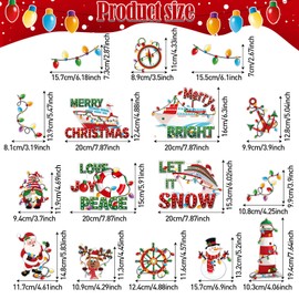 Capoda 16 Pcs Christmas Cruise Door Magnets Decorations Xmas Cruise Door Decorations Magnetic Stickers Winter Magnet Decal for Car Xmas Winter Holiday Refrigerator Metal Garage Door(Light Bulb)