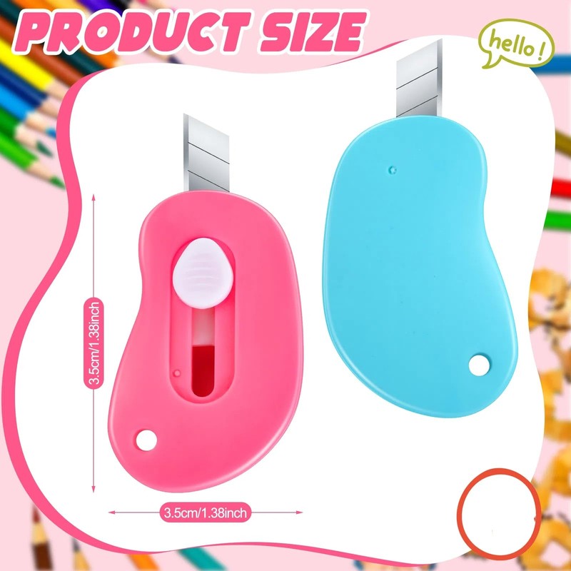 48 Pcs Mini Box Cutter Retractable Utility Knife Cute Style