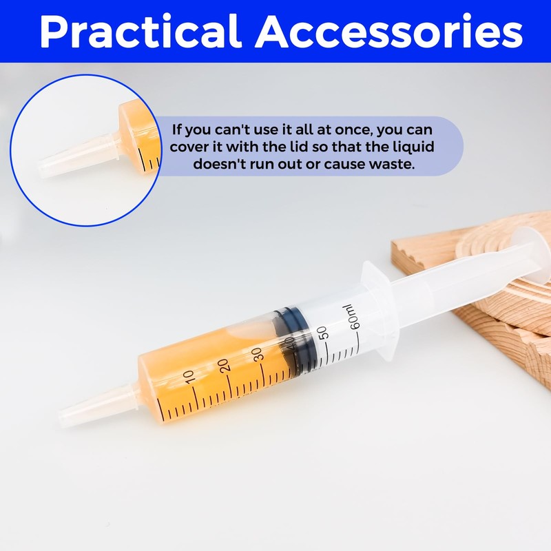 4 Pack 60ml Syringe Plastic Sterile Syringe, Individually Sealed Packaging