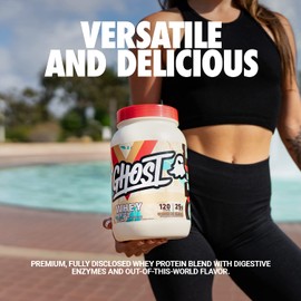 GHOST Whey Protein Powder, Coffee Ice Cream - 2LB, 25G of Protein - Whey Protein Blend - ­Post Workout Fitness & Nutrition Shakes, Smoothies, Baking & Cooking - Soy & Gluten-Free