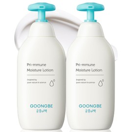 GOONGBE Pri-mmune Moisture Lotion - Korean Baby Body Lotion - Hypoallergenic Moisturizing & Calming Daily Moisturizer for Dry Skin - Fast Absorbing, Non-Greasy Lotion, 11.8 oz. 2 Pack