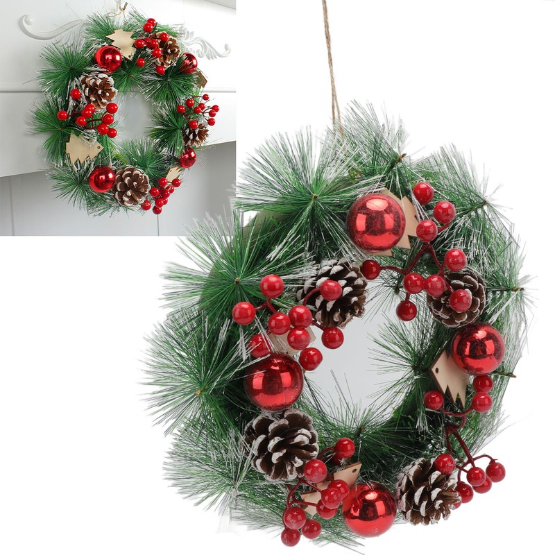 Christmas Wreath Hand Made Simulation Pine Cone Wreath Christmas Gift