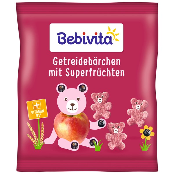 Bebivita Nibble Products MICH! Grain Bears with Super Fruits 9 Pack (9 x 30 g)