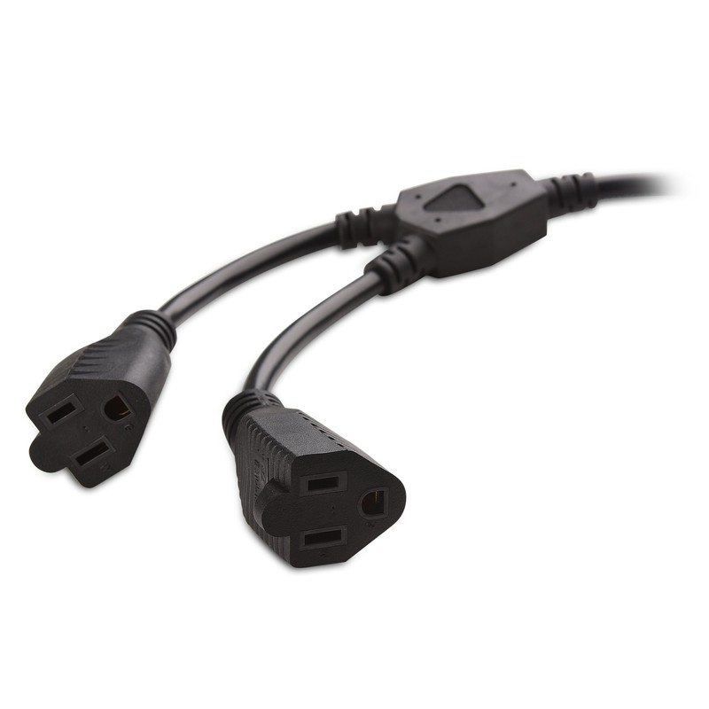 Cable Matters 2-Pack 2 Outlet Power Splitter Cord (Power Cord