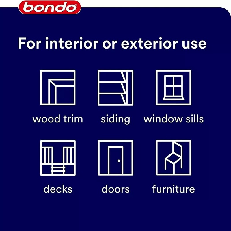 Bondo Home Solutions Wood Filler, Sandable in 15 min, 1.9