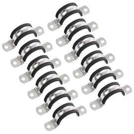 YIEMI Pipe Clamps 25mm Diameter 304 Stainless Steel Pipe Clamp with U Pipe Clamp for Pipe, Line or Wire Rope (Pack of 12)
