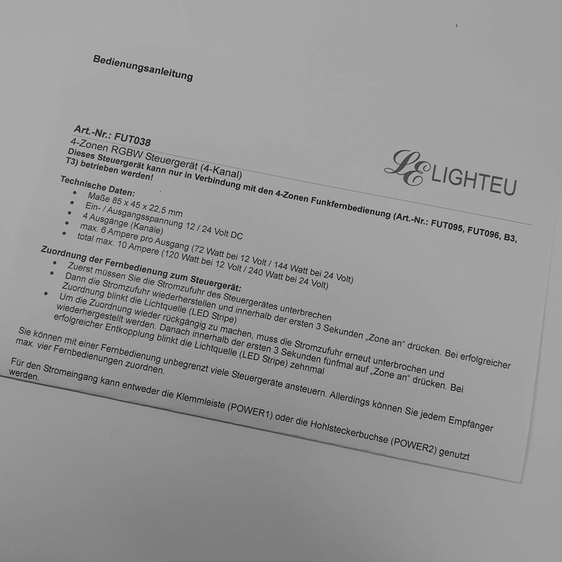 lighteu®, Milight Miboxer FUT038 2.4GHz Wireless Control LED RGBW Strip