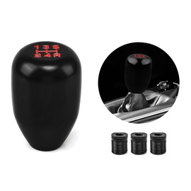 Wevdn Car Gear Shift Knobs, Automotive 5 Speed Manual Transmission Stick Shift Knob, Universal Aluminium Car Stick Shift Handle Fit Most Manual Cars Trucks SUVs, Car Accessories (Black)