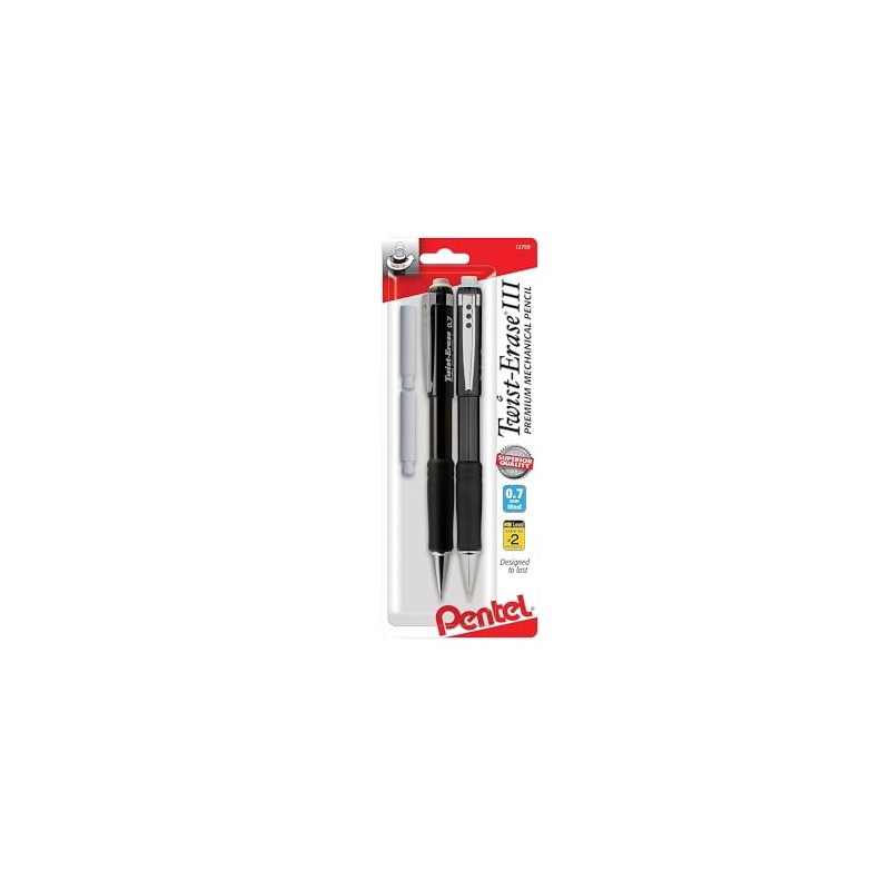 Pentel Twist-Erase III Automático Lápiz con 1 Recambio Borrador, Assorted
