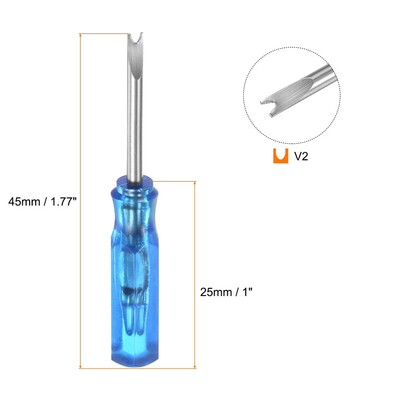 HARFINGTON 2Pcs Mini V-shape Screwdriver V2 Magnetic V Head 45mm