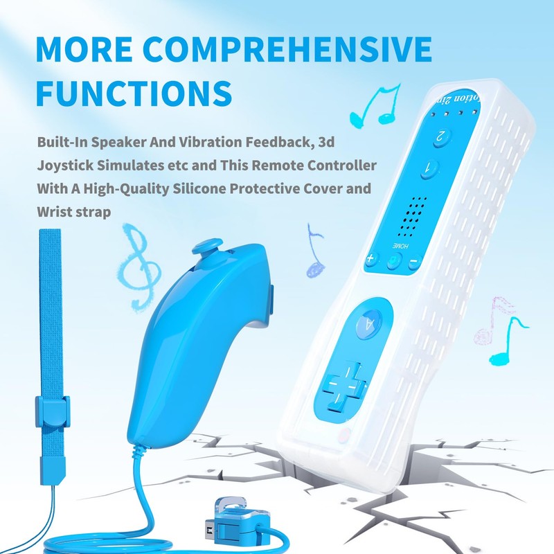 2 Sets Remote Controller for Wii, TechKen Replacement Remote Built-in