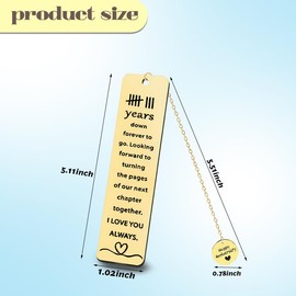 8 Year 8th Anniversary Wedding Gifts Happy Husband Wife Anniversary Wedding Gift for Husband Wife Couple Metal Bookmark Book Markers Couples Eighth Hubby Wifey Marriage Gifts for Him Her