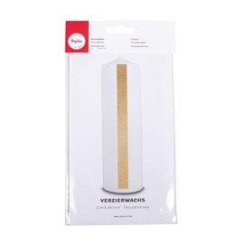 Rayher 3103706 Verzierwachs, gold, 2 Verzierwachsplatten 20 x 10 cm, Wachsfolie zum Kerzen verzieren, Kerzenwachs, Wachsfolie