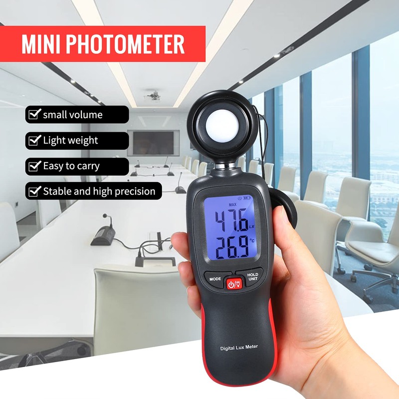 YaSao Digital Lux Meter LCD Display Handheld Illuminometer Mini Luminometer