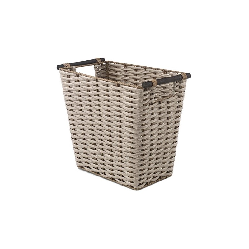 Whitmor Waste Basket with Wood Handles