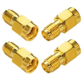 BOOBRIE 4 x SMA to RP-SMA Connector Kit 2 x SMA Male to RP-SMA Female Adapter 2 x SMA Female to RP-SMA Male Adapter WiFi Antenna Adapter for Glasses WiFi Antenna FPV Drone Signal Booster