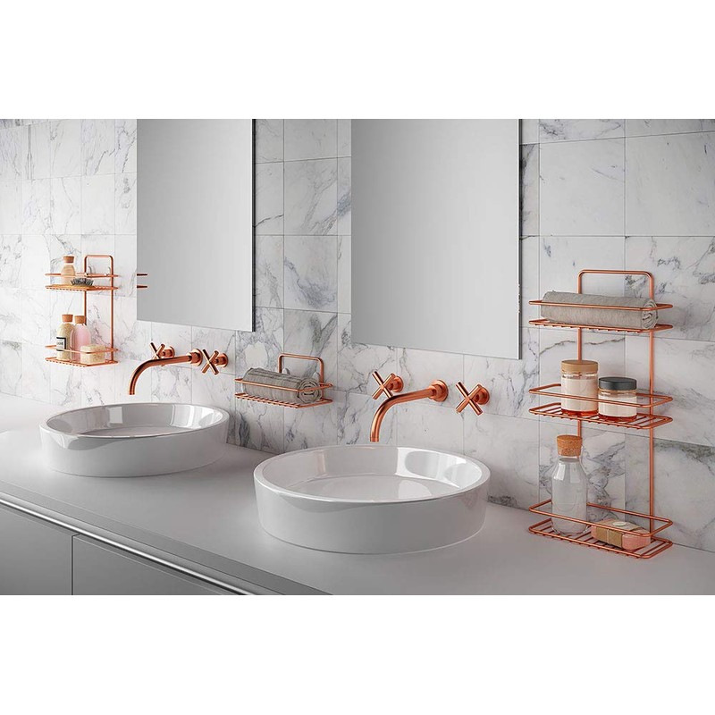 Metaltex Reflex Copper-Wall Shelf, 1 Floor, 11 x 26 x