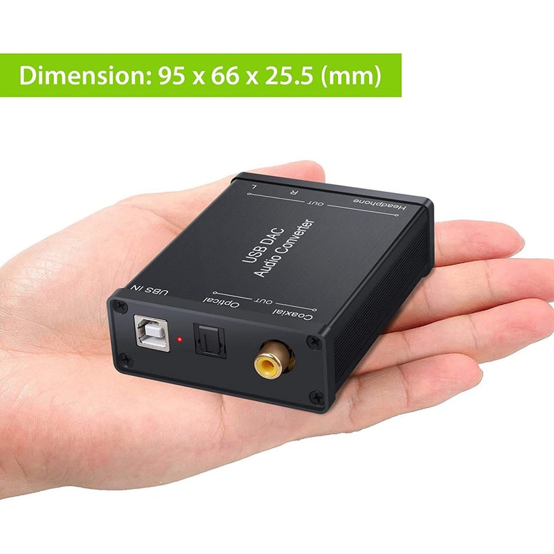 Aswalling USB to SPDIF Coaxial and 3.5mm Headphone Jack Converter