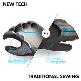 Vgo... Work Gloves Men Seamless Resistent with Waterproof Palm, Mechanics Working Gloves in TPE for Construction Rigger Trucker Warehouse Delivery, 1 pair