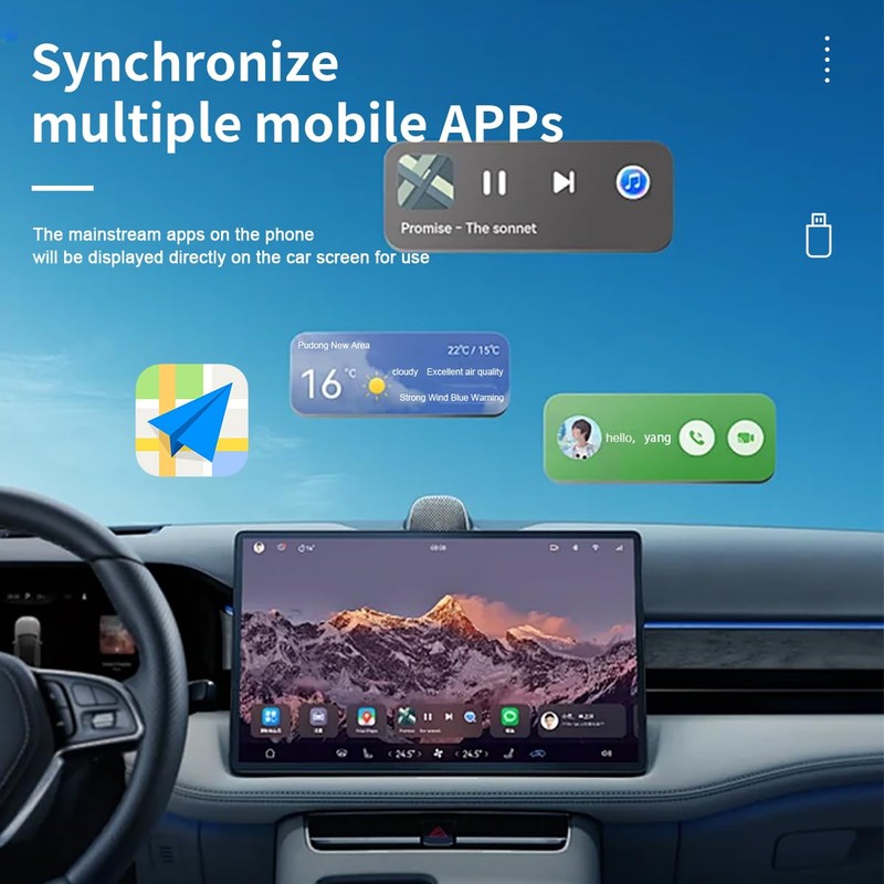 Wireless CarPlay & Android Auto Adapter, Plug & Play 2-in-1