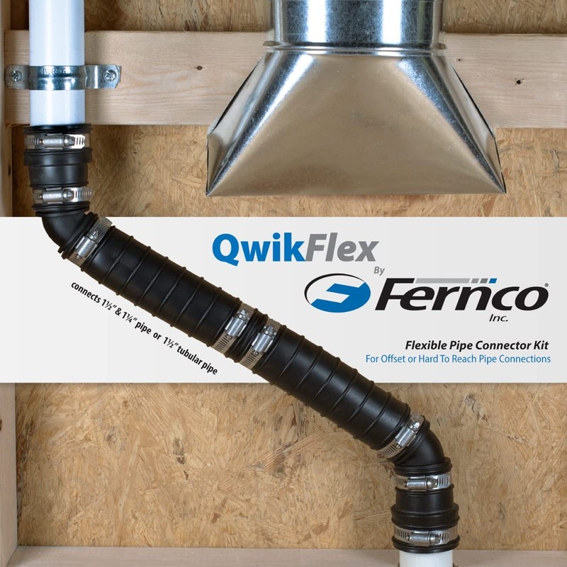 Fernco QwikFlex 36-in. Flexible Pipe Connector Kit for Offset or