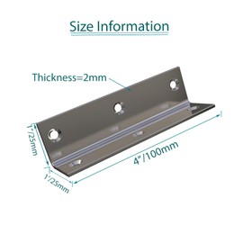 Stainless Steel Corner Bracket,Joint Right Silver Angle Brackets,L Shape Heavy Duty Metal Corner Brace Shelf Supporter for Wood Aufuga (10, 4x1x1)