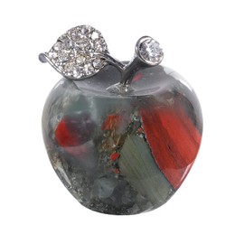 Loveliome Estatua de manzana de África natural, escultura de cristal curativo, adorno para el hogar, decoración de boda, 1 pulgada