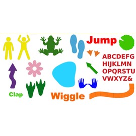 LiteMark Sensory Path Durable Vinyl -Orange Jumping Jack 2 Pairs - Mix and Match with Our Other Shapes and Phrases to Create Great Activities for Children in The Classroom, Daycare or playroom