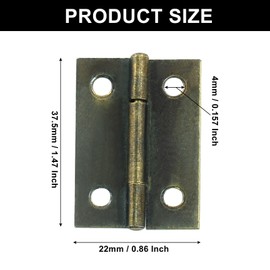 Murtenze 24 Pack 1.5 Inch Door Hinge Cabinet Hinge,Antique Bronze Butt Hinges Ball Bearing Window Outdoor Hinges with Mounting Screws