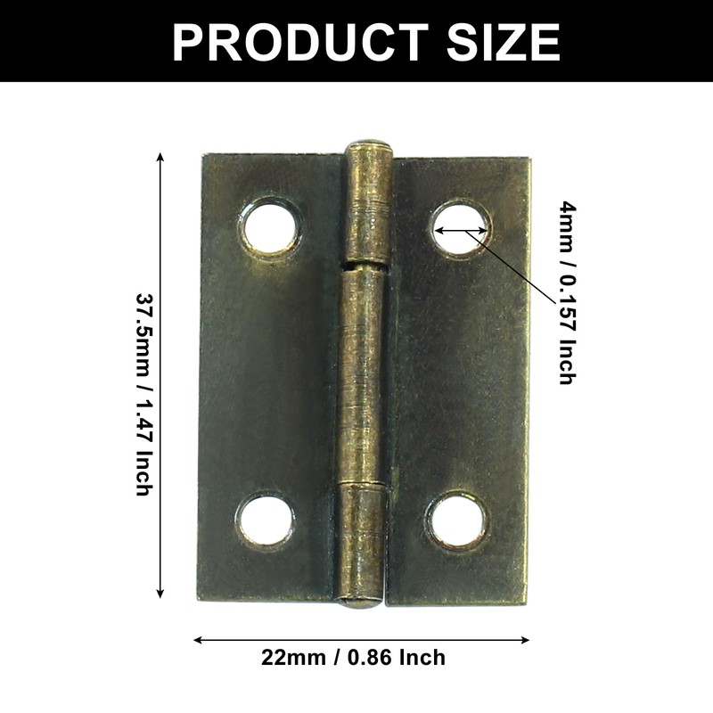 Murtenze 24 Pack 1.5 Inch Door Hinge Cabinet Hinge,Antique Bronze