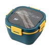 Double Layer Salad Lunch Container 4-Compartment with Sauce Container Fork