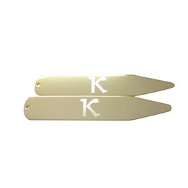 Gold Toned Etched Greek Letter Kappa Collar Stays