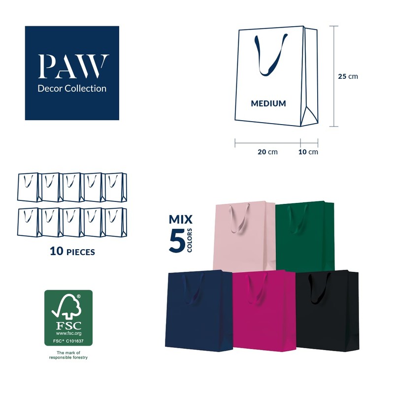 PAW - Gift Bags 20 x 25 x 10 cm