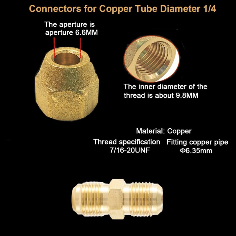 2Pieces Copper Pipe Extension Joint Connectors for Air Conditioning Pipe