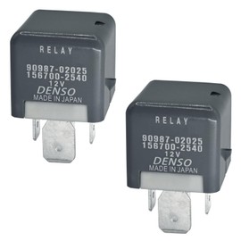 Relay 90987-02025 (Set of 2), 4 Pins 12V 80A Automotive Power Relay - Compatible for Toyota, Lexus Vehicles