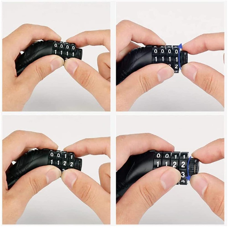 Black Bicycle Lock, Mini Bicycle Lock, Steel Bicycle Cable Lock,
