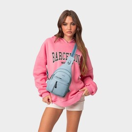 7L Sling Bag For Women Men Backpack Fanny Pack Crossbody Chest Travel Shoulder Women's Belt Bags Purse Handbag PU Leather Zipper Compact:_Light Grey