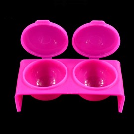 4Pcs Double Cup Plastics Nail Art Cup Bowl Soaking Dish Dappen Dish with Lids for Mixing Acrylic Powder Liquid Nail Art Tools (White and Rose Red)