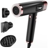 Dual Voltage Travel Hair Dryer with Diffuser, 1875W Ionic,Black