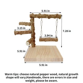Parrot Stand Bird Table Platform Natural Wood Bird Stand Parrot Perch Platform Bird Perch Parakeet Perch Office Small Animal Toy Desktop Wooden Bird Perch Stand