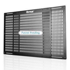 RETRUE RV Screen Door Grille Adjusts from 22" to 31.5" Aluminum Alloy Entry Screen Door Protector Guard for Dogs Inside RV Travel Trailer Camper Pets Kids Safe, Black