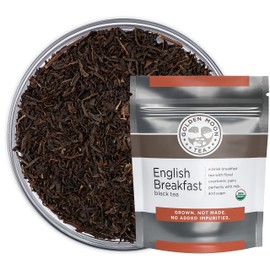 Golden Moon Tea Organic English Breakfast Black Tea - Loose Leaf, Non-GMO 4 Tea Blend - Half Pound (96 Servings)