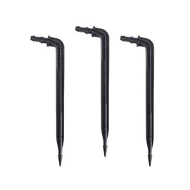 One Stop Outdoor 50 Pack 6" Inch Angled Drip Emitter Stake, (FITS 1/4" & 1/8" TUBING) for Precise Watering & Irrigation, Greenhouse, Container Gardening, Home Garden, and Hydroponics Growing