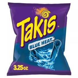 Takis Blue Heat Hot Chili Pepper Flavored Rolled Tortilla Chips, 3.25 oz (Pac...