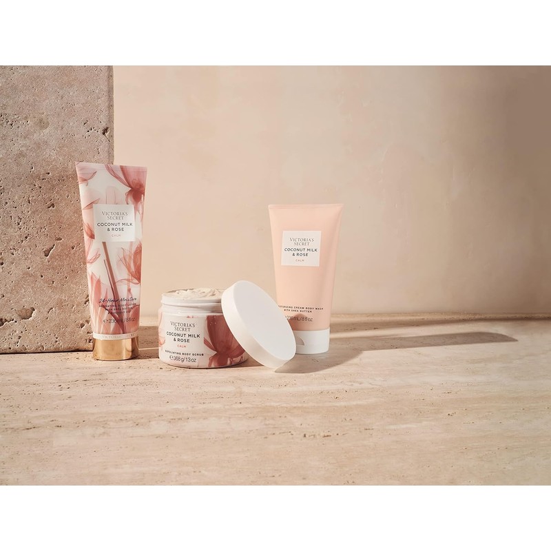 Loción corporal hidratante de leche de coco y rosas