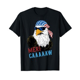 mericaaaaaw Eagle Mullet 4th Of July USA American Flag T-Shirt