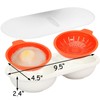 Microwave Egg Poacher, Egg Cooker Microwavable 2 Cavity Eggs Poacher