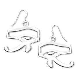 Better Jewelry Eye of Horus .925 Sterling Silver Dangle Earrings for Women, Egyptian Eye of Ra Earrings, Protection Jewelry, Ideal for Cleopatra Costume